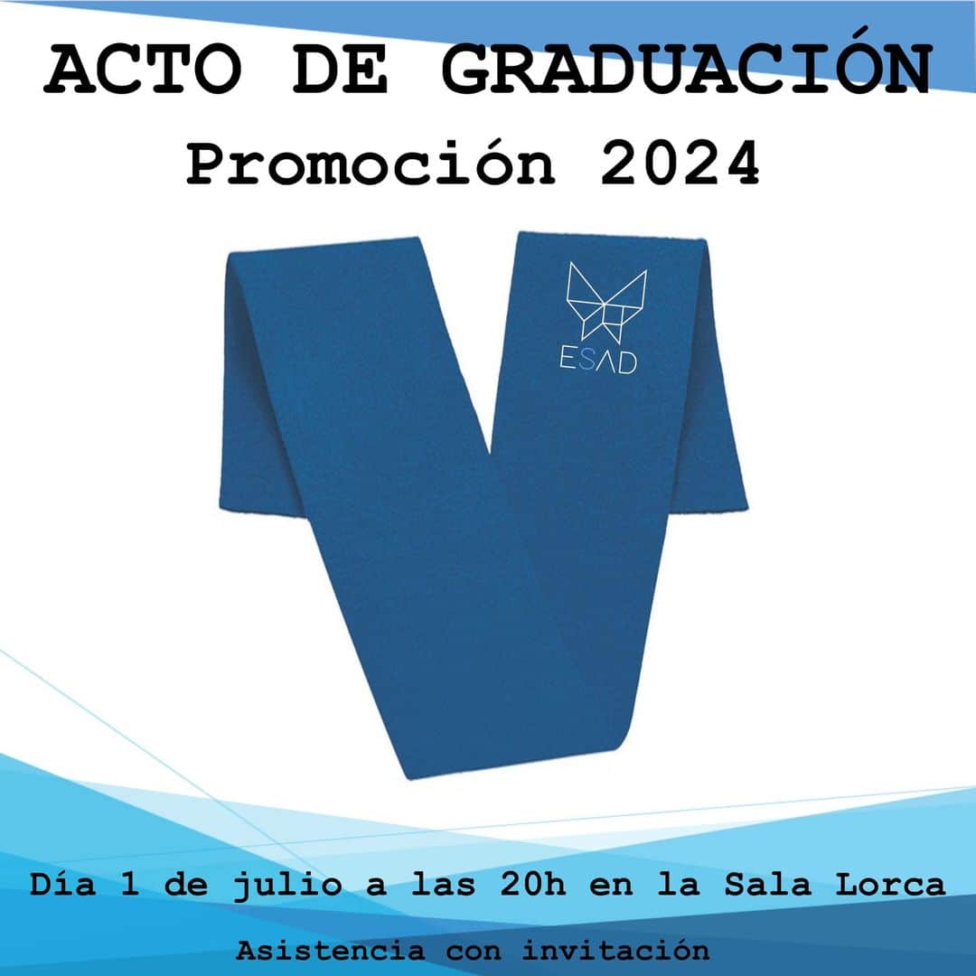 Hoy concluimos el curso académico 23/24 con el acto de graduación de la Promoción 2024 que tendrá lugar en la Sala Lorca…