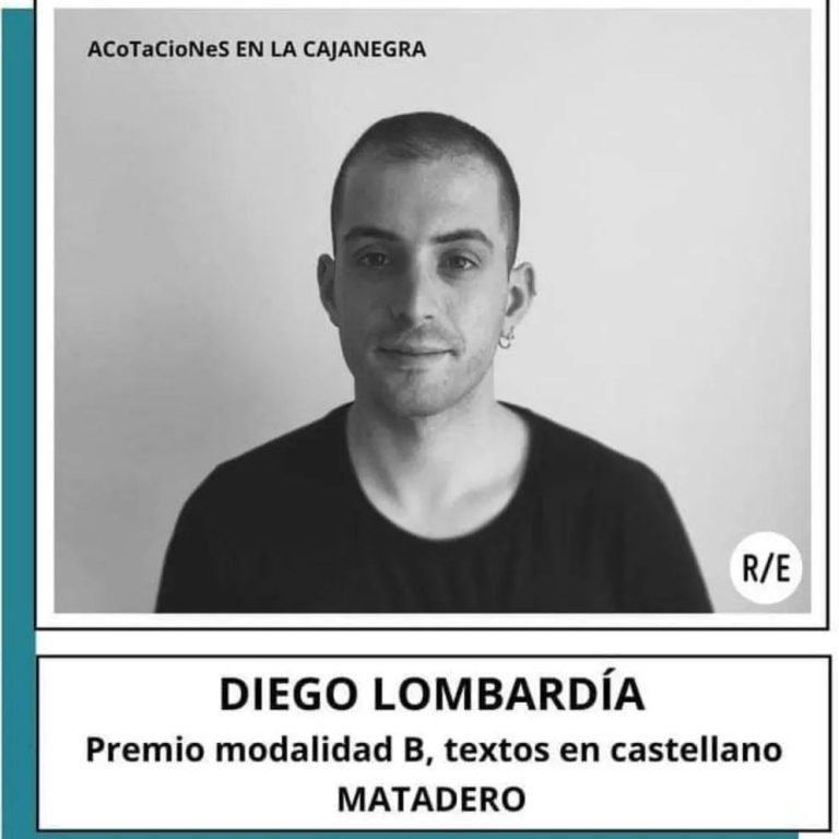 El texto «MATADERO», de nuestro egresado Diego Lombardía, ha sido galardonado con el premio a MEJOR TEXTO EN CASTELLANO …