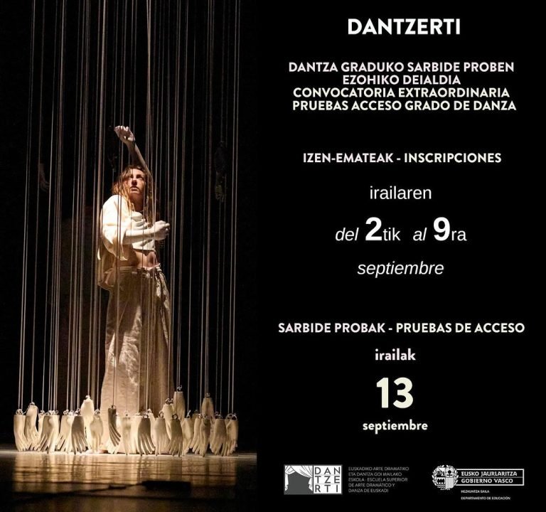 ⚠️ DANTZARIA izan nahi duzu? Dantza Gradua ikasi nahi?Ba adi! Irailaren 2tik 9ra DANTZERTIko sarbide-probetarako izena…