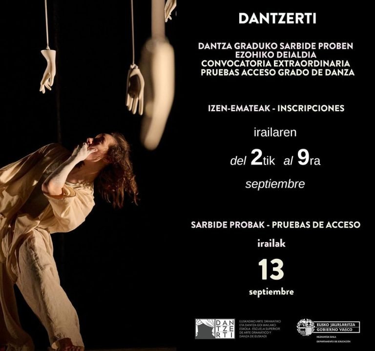 ⚠️ DANTZARIA izan nahi duzu? Dantza Gradua ikasi nahi?Ba adi! Irailaren 2tik 9ra DANTZERTIko sarbide-probetarako izena…