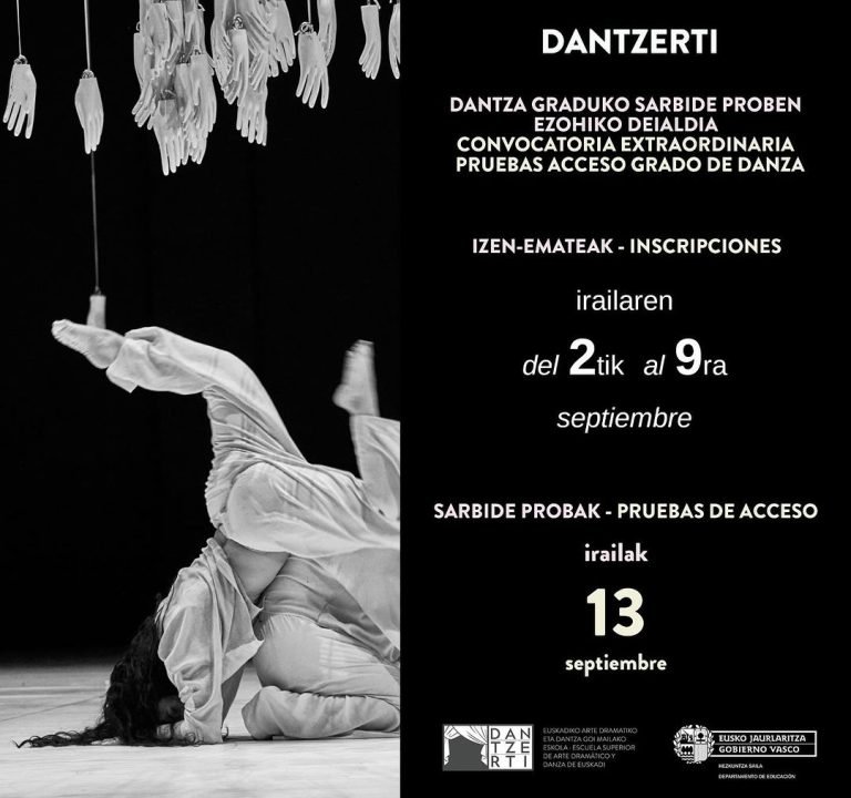 ⚠️ DANTZARIA izan nahi duzu? Dantza Gradua ikasi nahi?Ba adi! Irailaren 2tik 9ra DANTZERTIko sarbide-probetarako izena…