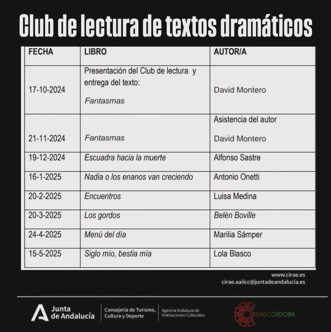 La Escuela Superior de Arte Dramático de Córdoba, en colaboración con el Centro de Investigación y Recursos de las Artes…