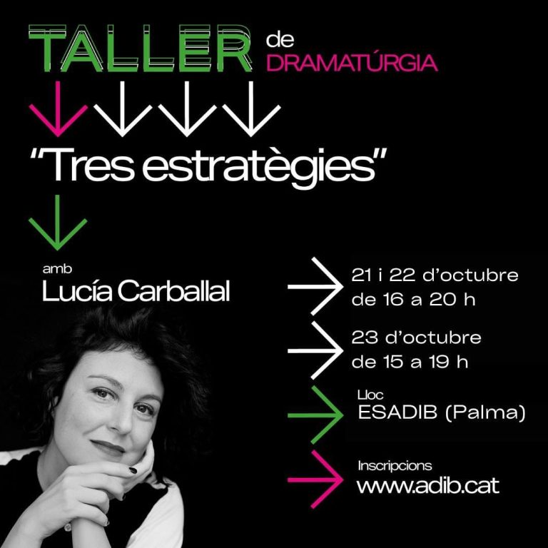 🟢 “Tres estratègies”, taller de dramatúrgia amb @lucia_carballalAquest taller s’articula sobre tres eixos, que l’aut…