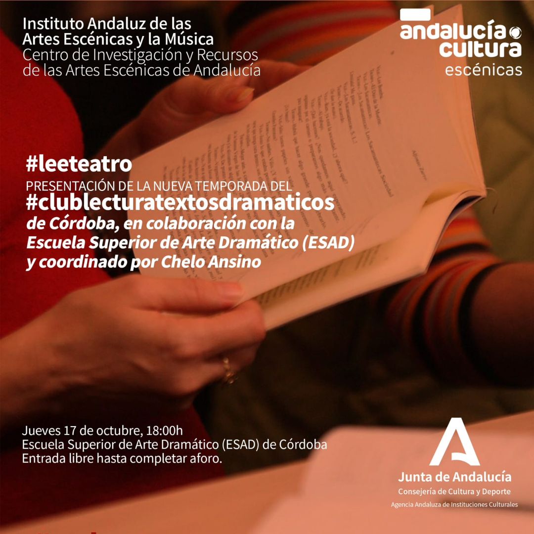 La Escuela Superior de Arte Dramático de Córdoba, en colaboración con el Centro de Investigación y Recursos de las Artes…