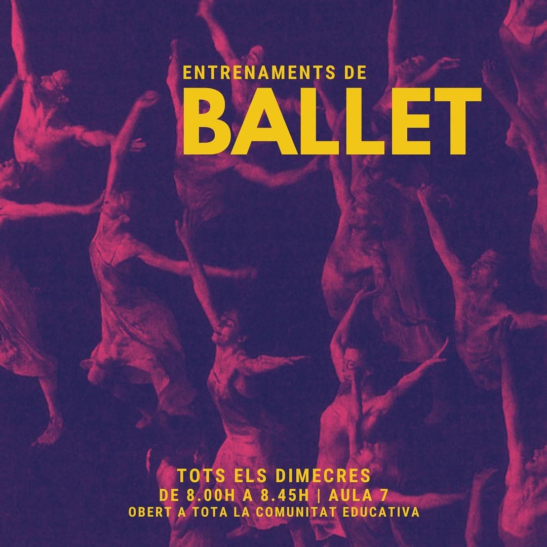 A partir d’aquesta setmana, cada dimecres farem entrenaments de ballet a les 8.00h, coordinats pel professor Pere Bodí. …