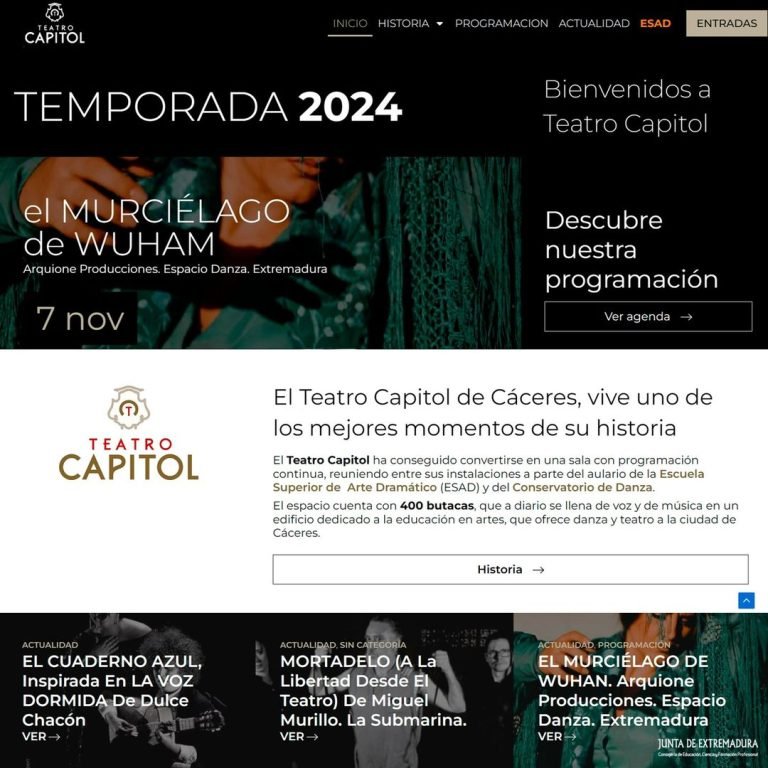 🎭 PRESENTACIÓN WEB TEATRO CAPITOLLa Escuela Superior de Arte Dramático de Extremadura estrena la nueva Web para que … 🎭 PRESENTACIÓN WEB TEATRO CAPITOLLa Escuela Superior de Arte Dramático de Extremadura estrena la nueva Web para que …