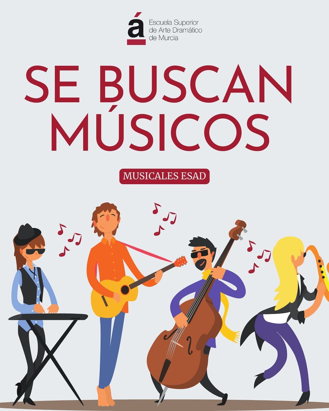 🎼Buscamos músicos para los musicales de 4º de interpretación.

🎭Se actúa en la ESAD y el Teatro Romea de Murcia.

Cola…