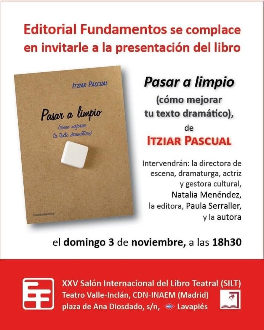 📖✨ PRESENTACIÓN DEL LIBRO “PASAR A LIMPIO” ✨📖 Nos complace anunciar la presentación del nuevo libro de @pascualitziar …