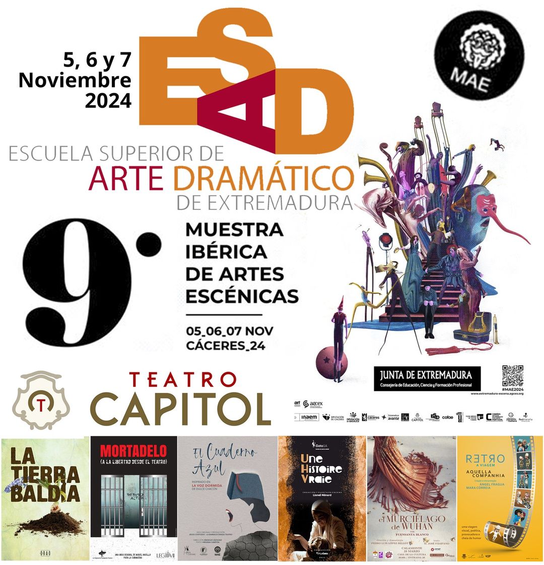 🎭 MUESTRA IBÉRICA DE ARTES ESCÉNICAS (MAE) 2024 📣 Durante los días 5, 6 y 7 de noviembre Cáceres se llena de teatro y …