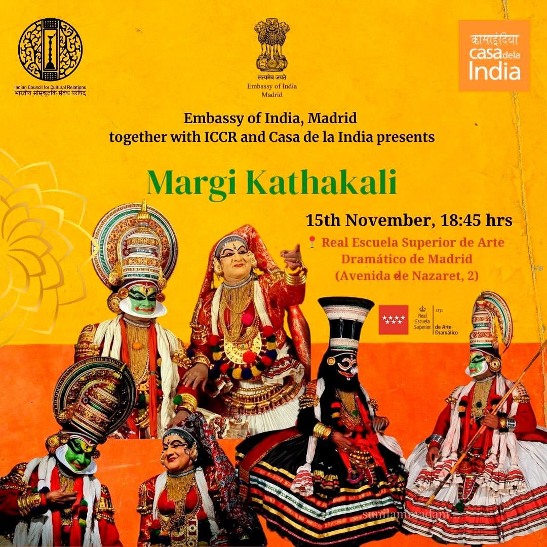 🌏✨ Representación de Margi Kathakali en la RESAD ✨🌏 En colaboración con la Embajada de la India, el ICCR y Casa de la …