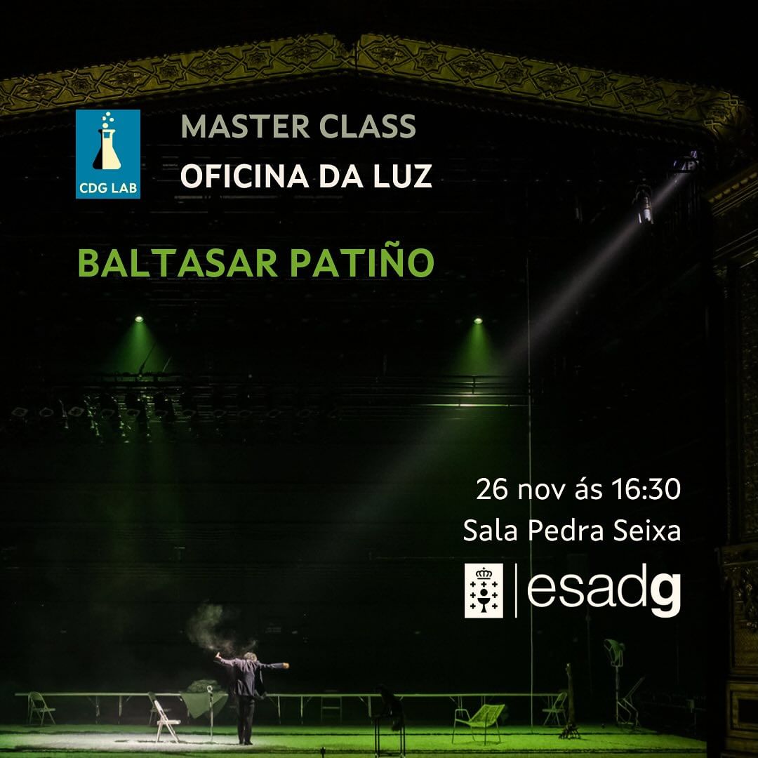 Este martes, 26 de novembro, ás 16:30, a ESADg ten a honra de acoller a master class “Oficina da luz” de Baltasar Patiño…