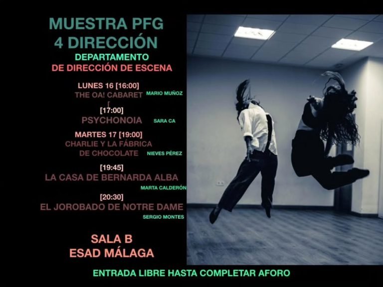 🎭 MUESTRA del alumnado de 4° de la especialidad de Dirección de Escena. 🗓️ Lunes 16 de diciembre. ⌚ 16:00 H. 🗓️ Marte…