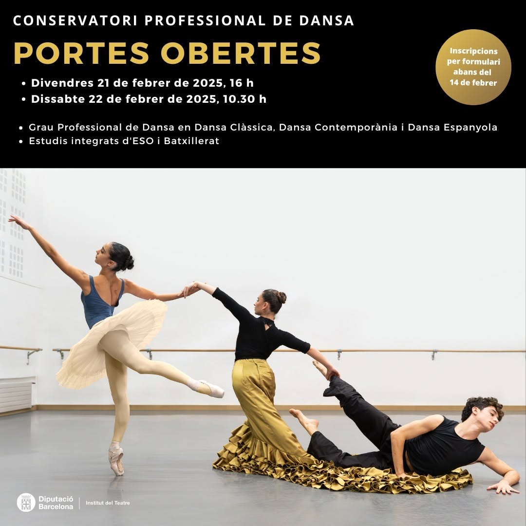 El Conservatori Professional de Dansa (@cpd_it ) de l’Institut del Teatre organitza dues jornades de portes obertes, una…