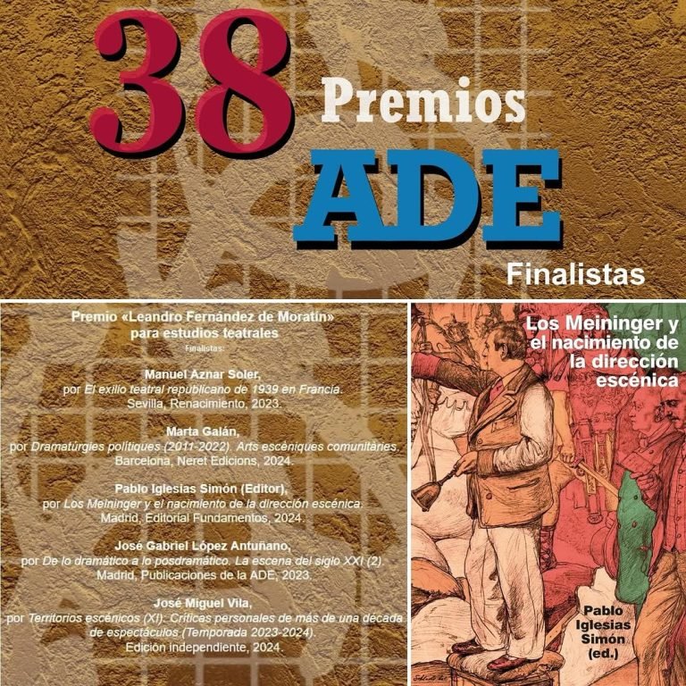 ¡Nuestro libro “Los Meininger y el nacimiento de la dirección escénica” nominado al Premio Leandro Fernández de Moratín …