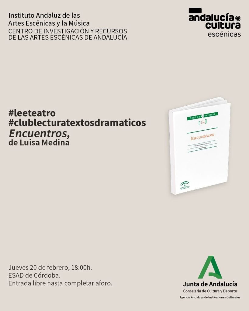 📖🎭 #Leeteatro en la ESAD de Córdoba 📖🎭 📅 Jueves 20 de febrero | 🕕 18:00h 📍 Escuela Superior de Arte Dramático de … 📖🎭 #Leeteatro en la ESAD de Córdoba 📖🎭 📅 Jueves 20 de febrero | 🕕 18:00h 📍 Escuela Superior de Arte Dramático de …