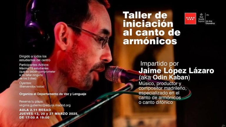 🎵 Taller de iniciación al canto de armónicos 🎵 📅 Jueves 13, 20 y 27 de marzo 🕔 17:00 – 19:00 📍 Aula 2.11 RESAD 👨‍�…