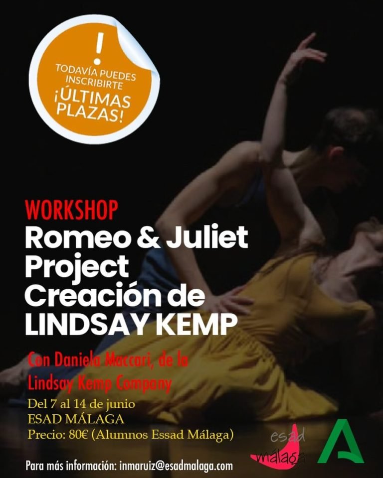 🎭 WORKSHOP ¡ÚLTIMAS PLAZAS! ROMEO & JULIET PROJET, creación de LINDSAY KEMP. El Proyecto Romeo y Julieta nació como el …