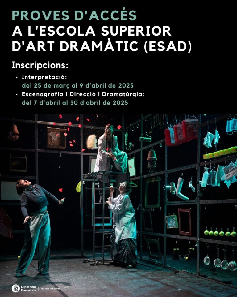 L’Escola Superior d’Art Dramàtic (ESAD) de l’Institut del Teatre ha publicat la informació sobre les proves d’accés de l…
