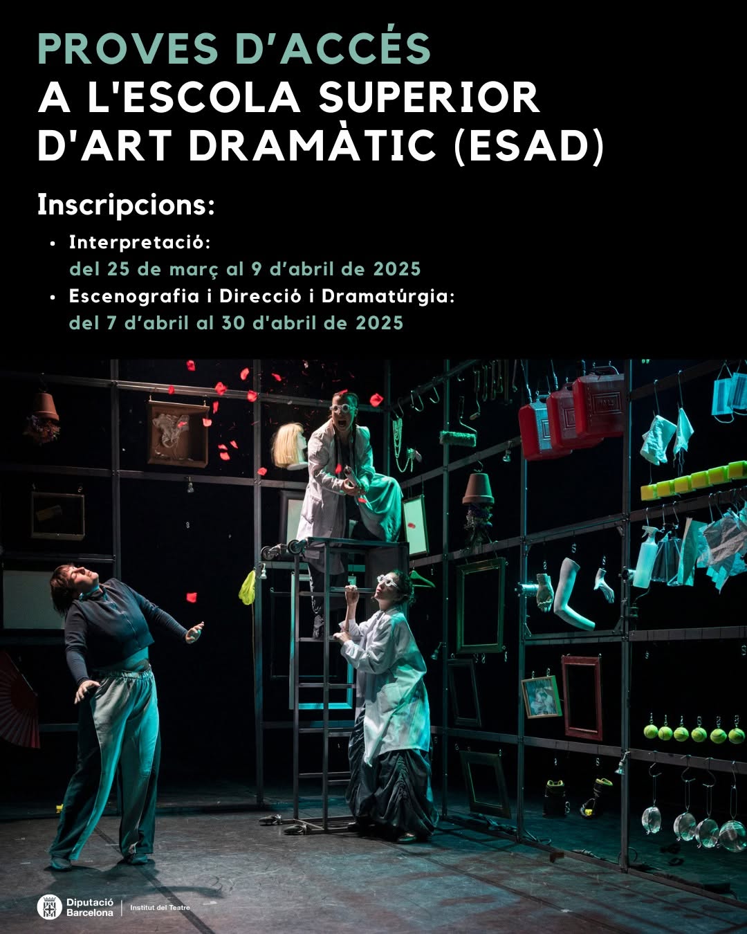 L’Escola Superior d’Art Dramàtic (ESAD) de l’Institut del Teatre ha publicat la informació sobre les proves d’accés de l…