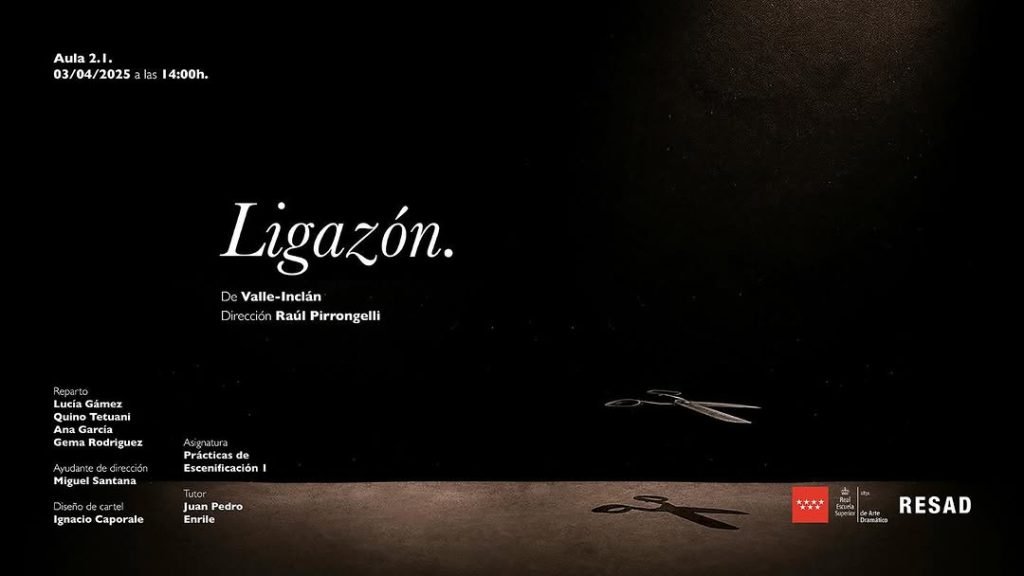 🎭 “Ligazón”, de Valle-Inclán llega a la RESAD en el marco de las talleres de Segundo de Dirección Escénica. 📅 Jueves 3…