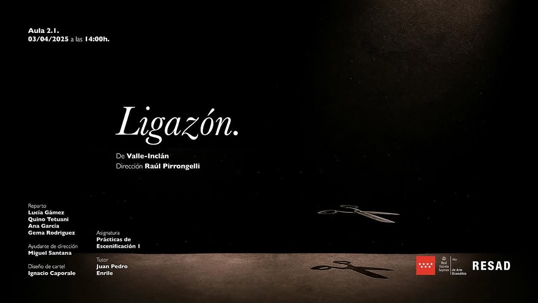 🎭 “Ligazón”, de Valle-Inclán llega a la RESAD en el marco de las talleres de Segundo de Dirección Escénica. 📅 Jueves 3…