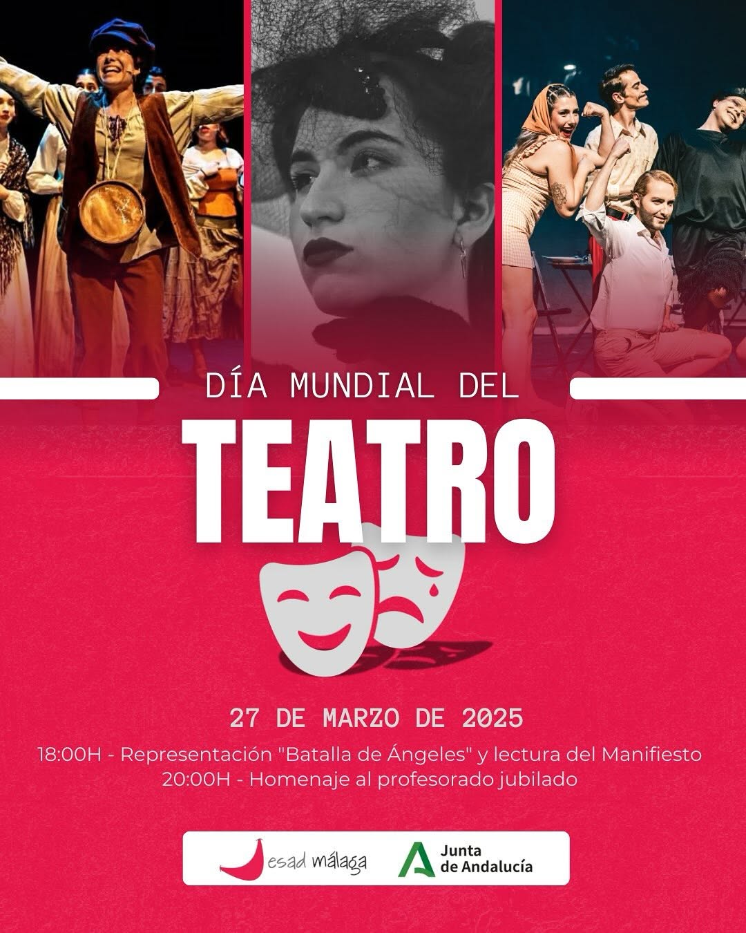 🎭 DÍA MUNDIAL DEL TEATRO 🎭 Este 27 de marzo celebramos el poder del teatro con una jornada llena de emoción y recuerdo…