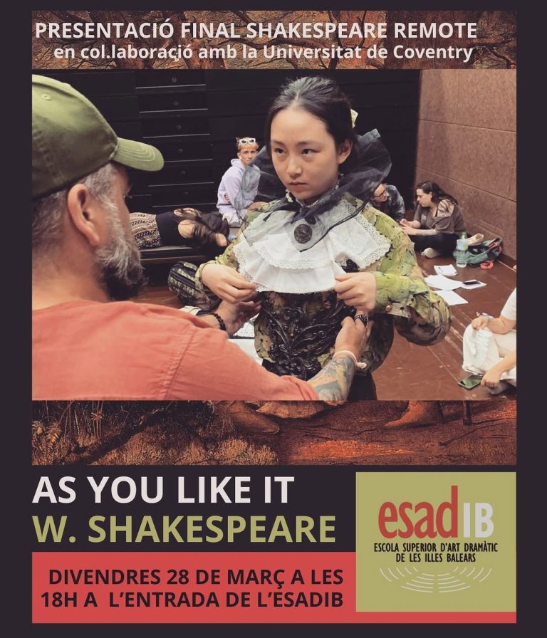 Aquest divendres dia 28 de març, a les 18:00h a l’entrada de l’ESADIB PRESENTACIÓ FINAL DEL PROJECTE SHAKESPEARE REMOTE …