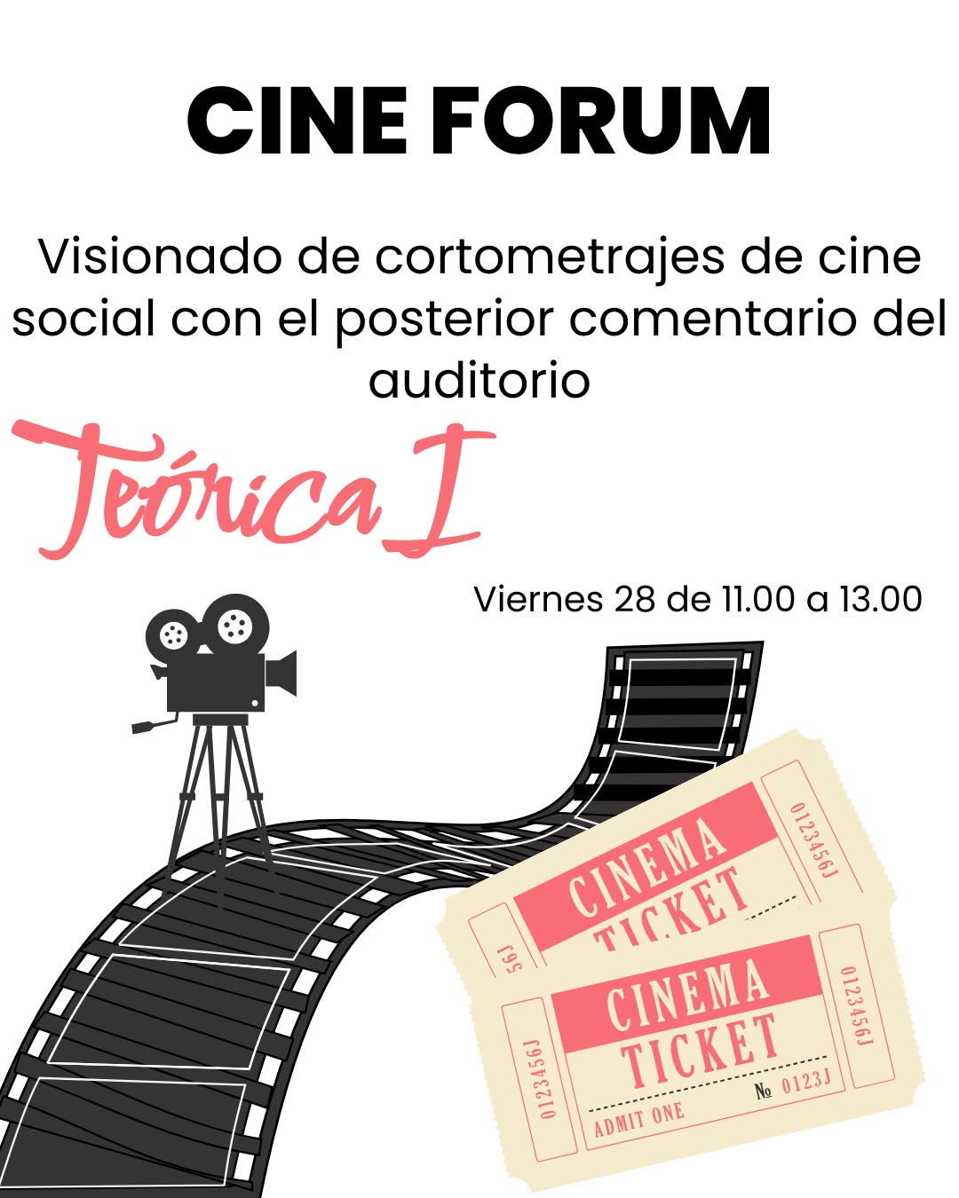 HOY EN LAS JORNADAS… 11.00 – Cine Forum. Teórica I. Entrada libre. 15.00 – Pantorrilla. Paraninfo I. Entrada con invit…