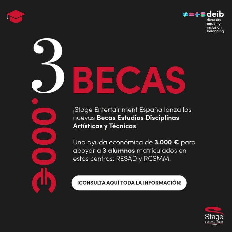 🎭 ¡Grandes noticias! @stageentertainmentes convoca 3 becas de 3.000€ para estudiantes de 1º, 2º y 3º del @conservatorio…