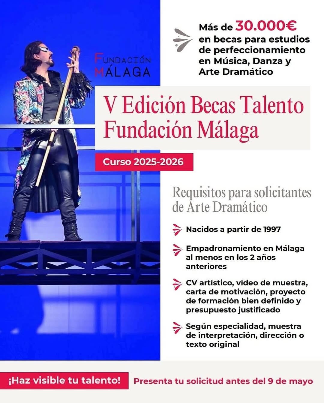 🎓 ¡V EDICIÓN BECAS TALENTO – FUNDACIÓN MÁLAGA! 🎭🎶🩰 La Fundación Málaga @fundacionmalaga lanza su V edición de Becas …