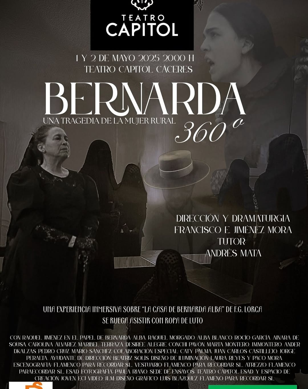 🎭TALLER FIN DE GRADO DIRECCIÓN BERNARDA 360º 📅 1 y 2 mayo 🕖 20:30h. 📍Teatro Capitol de Cáceres. 🎟️Entrada gratuita …