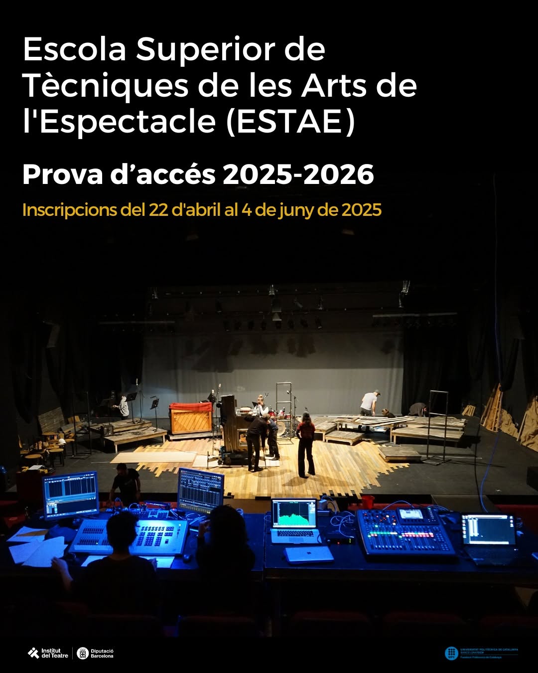 L’Escola Superior de Tècniques de les Arts de l’Espectacle @estaeit ha publicat la informació de la prova d’accés per ac…