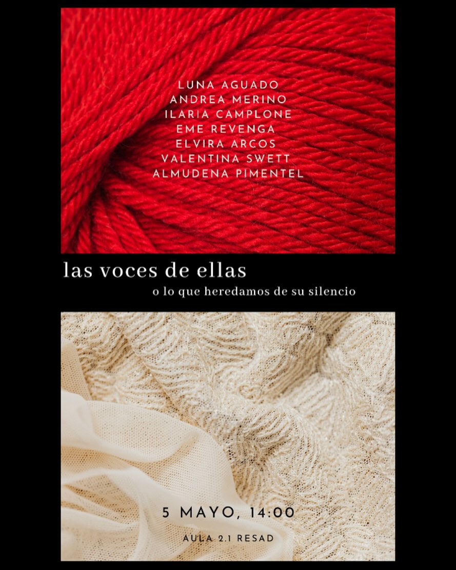 🎭 LAS VOCES DE ELLAS Muestra del segundo curso de Dirección Escénica 🗓️ 5 de mayo | 🕑 14:00 📍 Aula 2.1