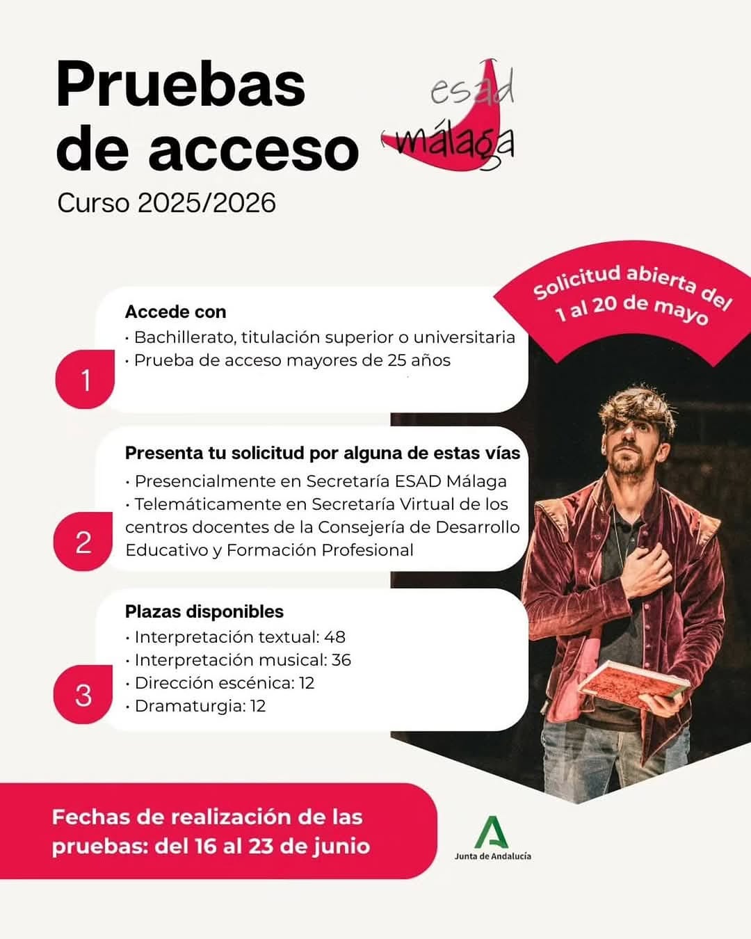 ‼️📣 ¡Inscripciones ya abiertas para las pruebas de acceso del curso 2025/2026! Si quieres estudiar #interpretación, #di…