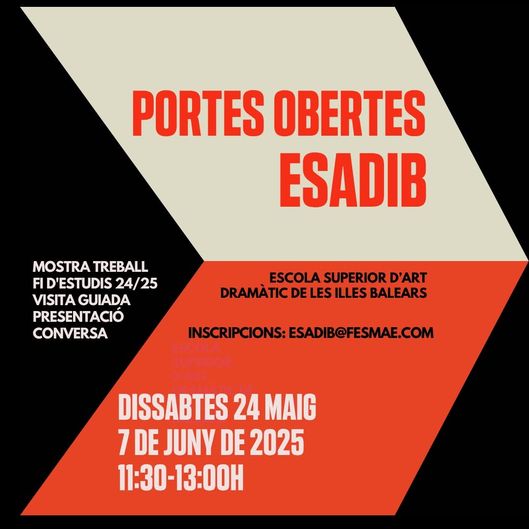 Els propers dies 24 de maig i 7 de juny del 2025, d’11:30 a 13h, tindran lloc les JORNADES DE PORTES OBERTES a l’ESADIB….
