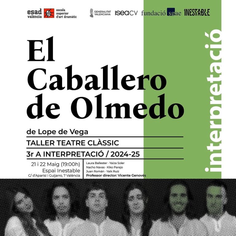 El teatre de Lope de Vega arriba a #MostresiTallersESADV amb “El caballero de Olmedo”! 🟢 Els alumnes de 3r A d’Interpre…