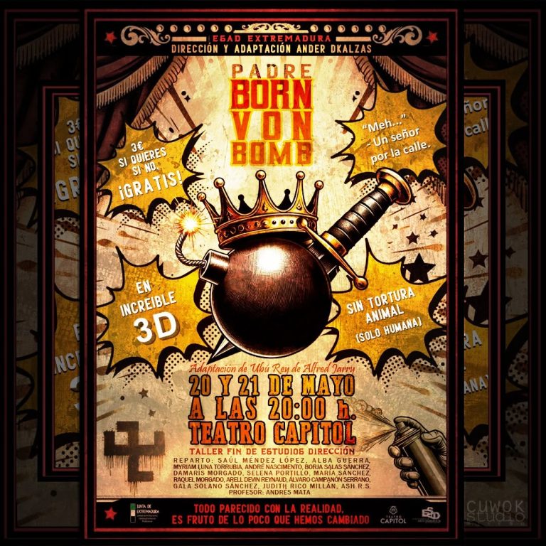 🎭TALLER FIN DE ESTUDIOS DIRECCIÓN ESCÉNICA Y DRAMATURGIA PADRE BORN VON BOMB 📅 martes 20 y miércoles 21 mayo. 🕖 20:00…