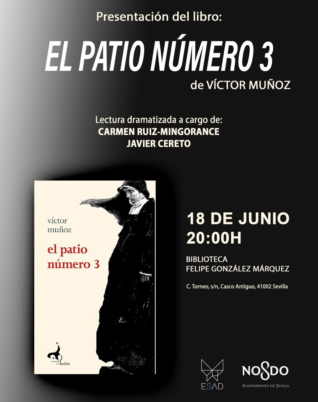 En la Biblioteca Municipal Felipe González, la ESAD ha presentado el libro EL PATIO NÚMERO 3. Este texto dramático del a…
