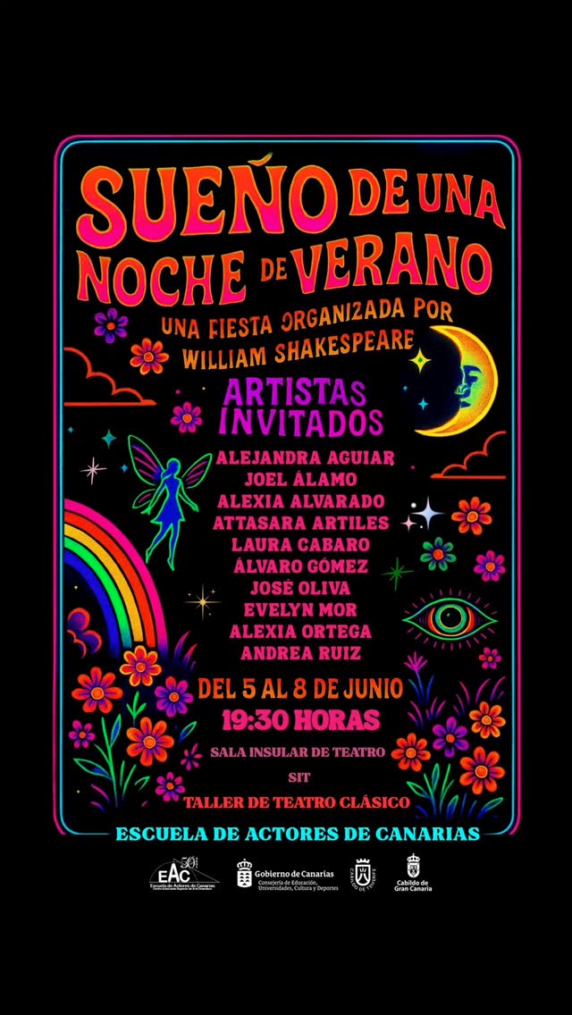 Estreno Taller de Teatro Clásico / 5, 6, 7 y 8 de junio a las 19:30h / Sala Insular de Teatro (SIT) / «Sueño de una noch…