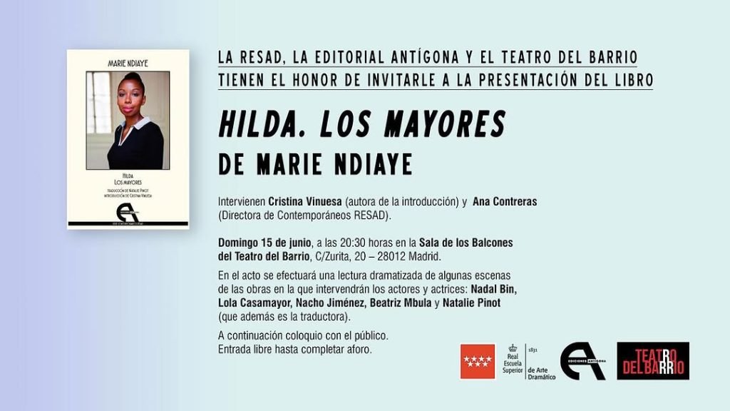 📚✨ Presentación del libro HILDA. LOS MAYORES, de Marie NDiaye 📍 Teatro del Barrio – Sala de los Balcones 🗓️ Domingo 1…