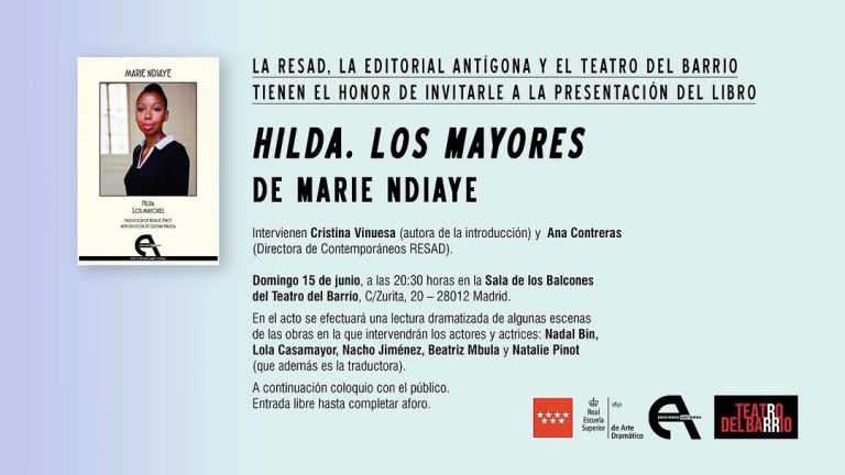 📚✨ Presentación del libro HILDA. LOS MAYORES, de Marie NDiaye 📍 Teatro del Barrio – Sala de los Balcones 🗓️ Domingo 1…