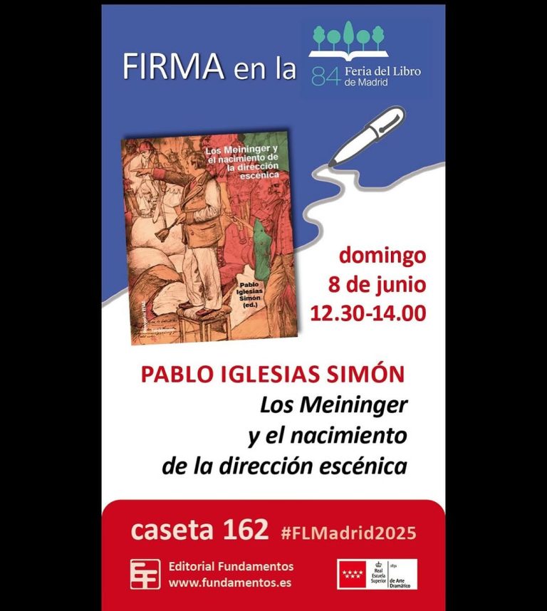 Una muy buena ocasión para conseguir un ejemplar de “Los Meininger y el nacimiento de la dirección escénica”, publicado …