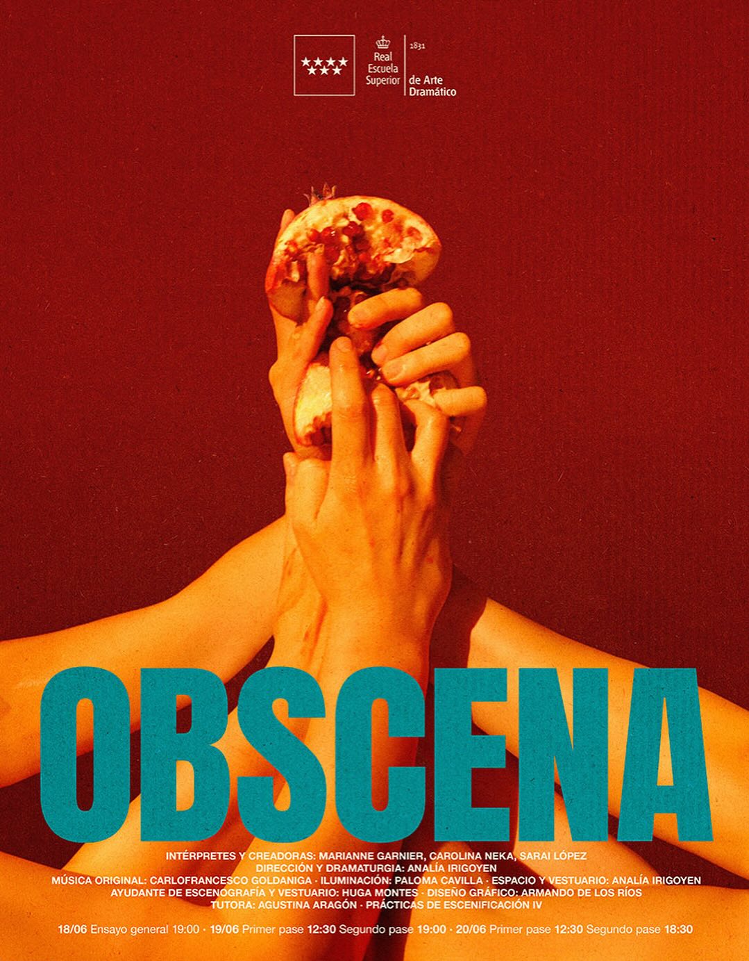 🔴 OBSCENA 👁️‍🗨️ Intérpretes creadoras: Marianne Garnier, Carolina Neka, Sarai López ✍️ Dirección y dramaturgia: Analí…