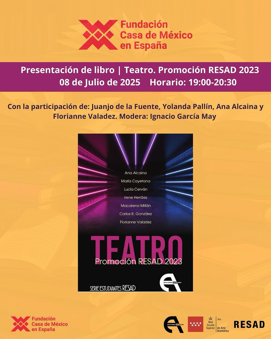 📚 Presentación del libro “Teatro. Promoción RESAD 2023”, publicado por Ediciones Antígona y la RESAD 🗣 Participan: Jua…