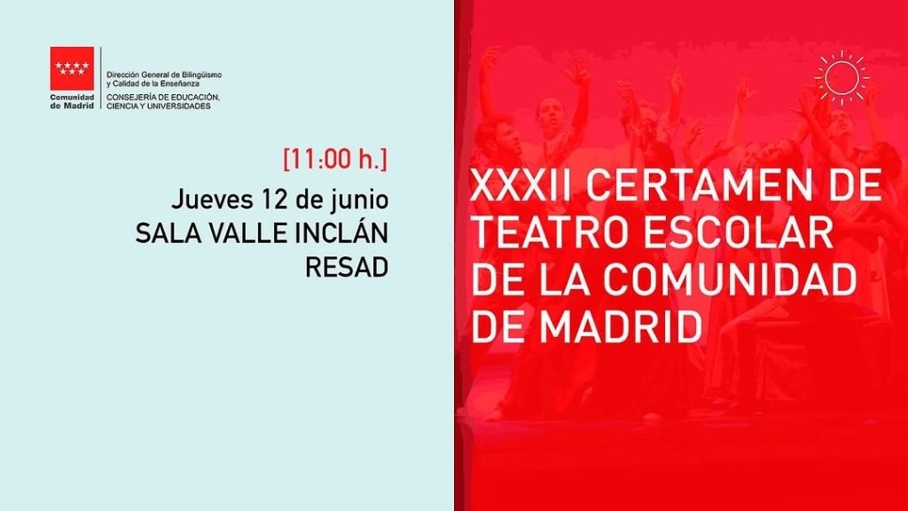 🎭 XXXII Certamen de Teatro Escolar 📍 Sala Valle-Inclán – RESAD 📅 Jueves 12 de junio de 2025 🕚 Sesiones a las 11:00 y…