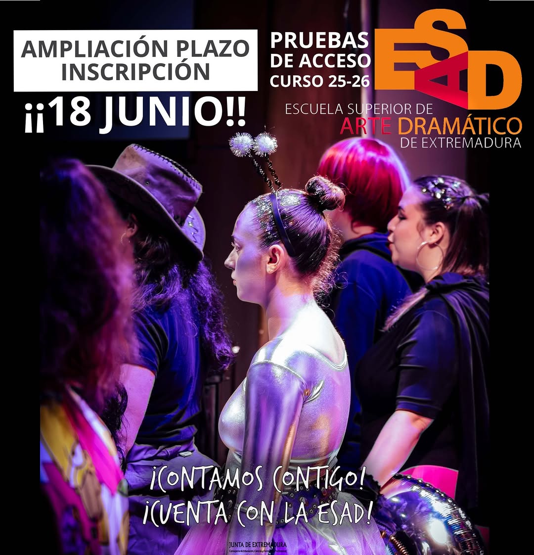 🎭 PRUEBAS DE ACCESO CURSO 2025-2026 📣En base al artículo 3.5 de la Resolución de 28 de abril: se amplia el plazo de in…