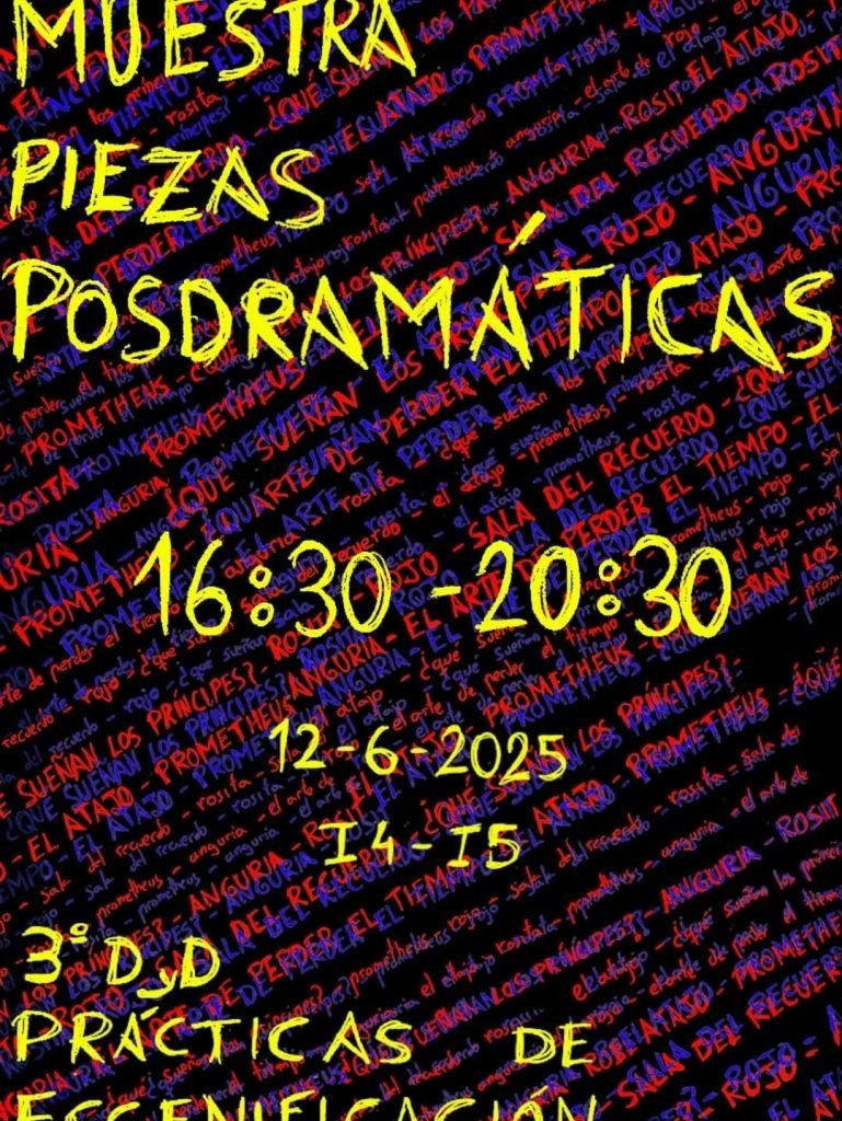 🎭 Muestra de Escenificación – ESADCYL 🎭 Nos complace invitaros a la muestra de escenificación del alumnado de 3º de Di…