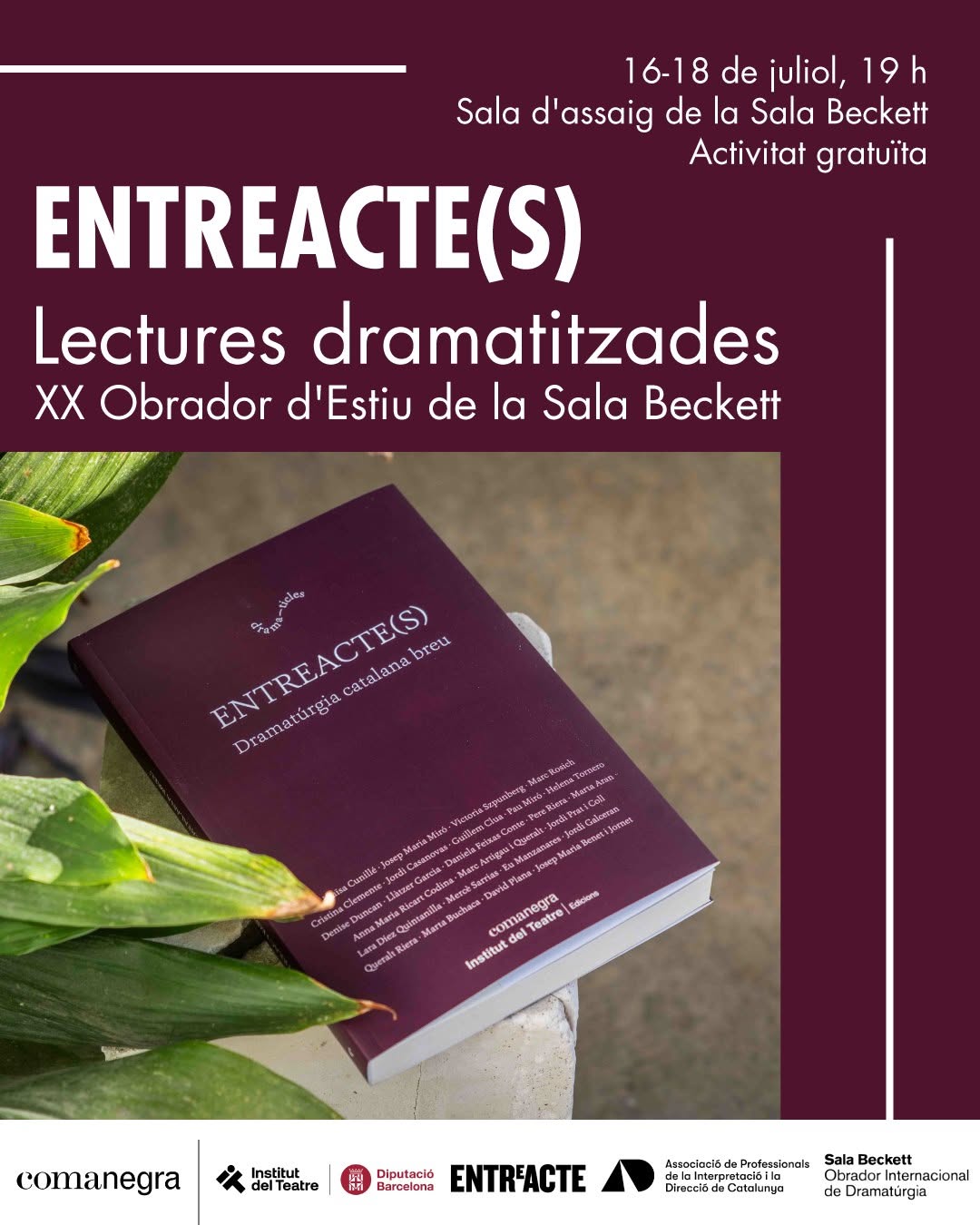 Lo invitamos a las lecturas dramatizadas del libro ‘Entreact (s)’ el 16, 17 y 18 de julio, en el marco del 20 …