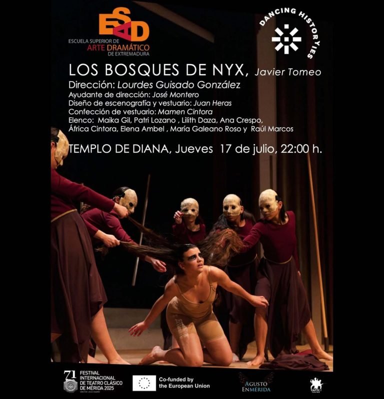 🎭LOS BOSQUES DE NYX. FESTIVAL TEATRO CLÁSICO MÉRIDA. 📅 jueves 17 julio 🕖 22:00 h. 📍Templo de Diana (Mérida). 📣Mañan…