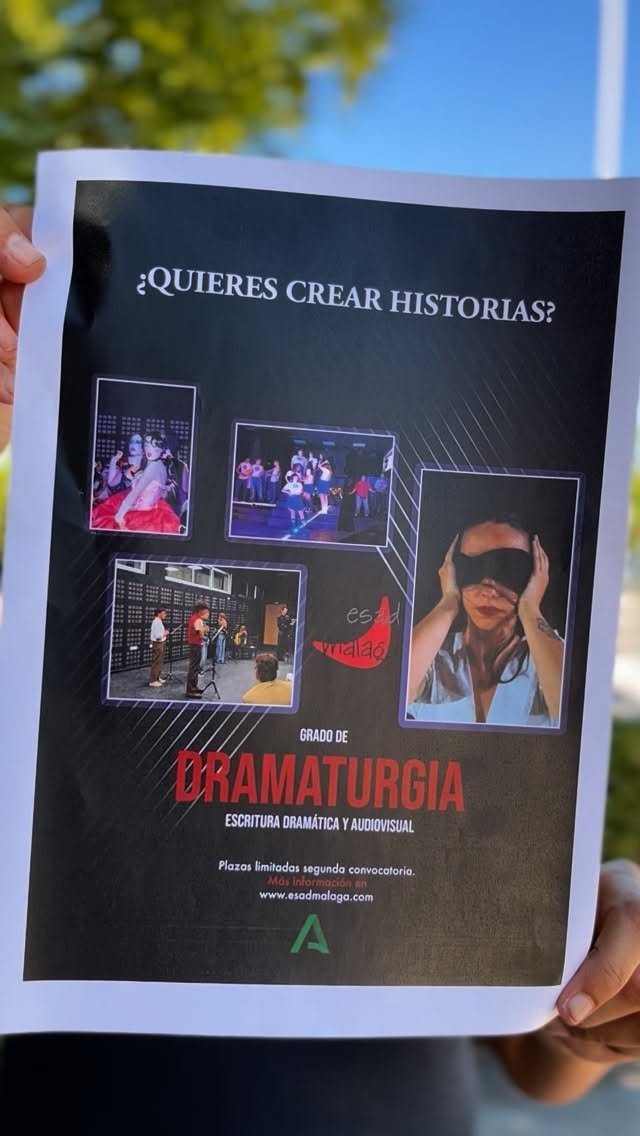 🎭✨ ¿Quieres crear historias que cobren vida? 👉 Segunda convocatoria Pruebas de Acceso · Especialidad Dramaturgia 📖 Es…